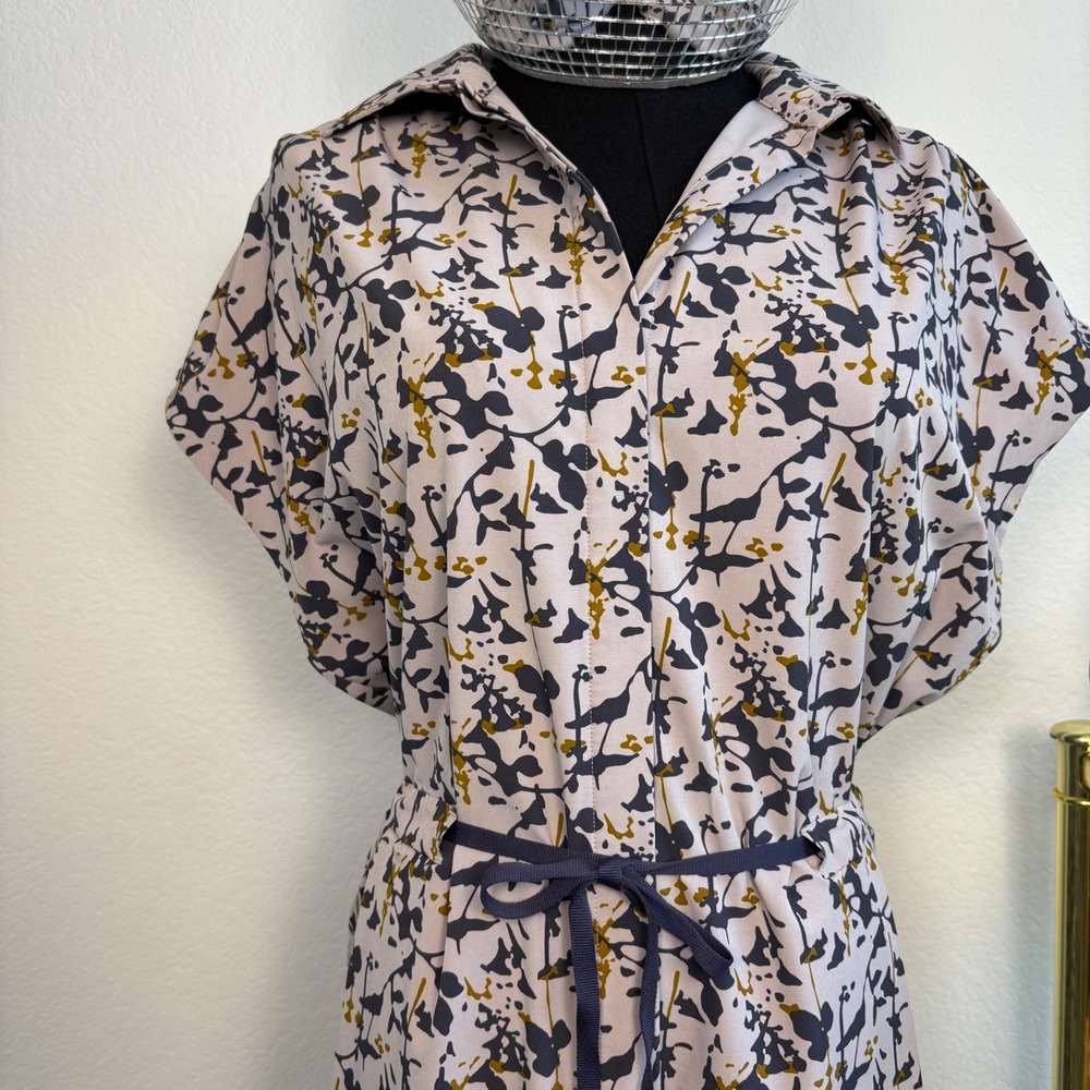 REI Co-op Sun Up Shirt Dress Grey Lilac Floral UPF 50 Medium Gorpcore Outdoor - Picture 4 of 16